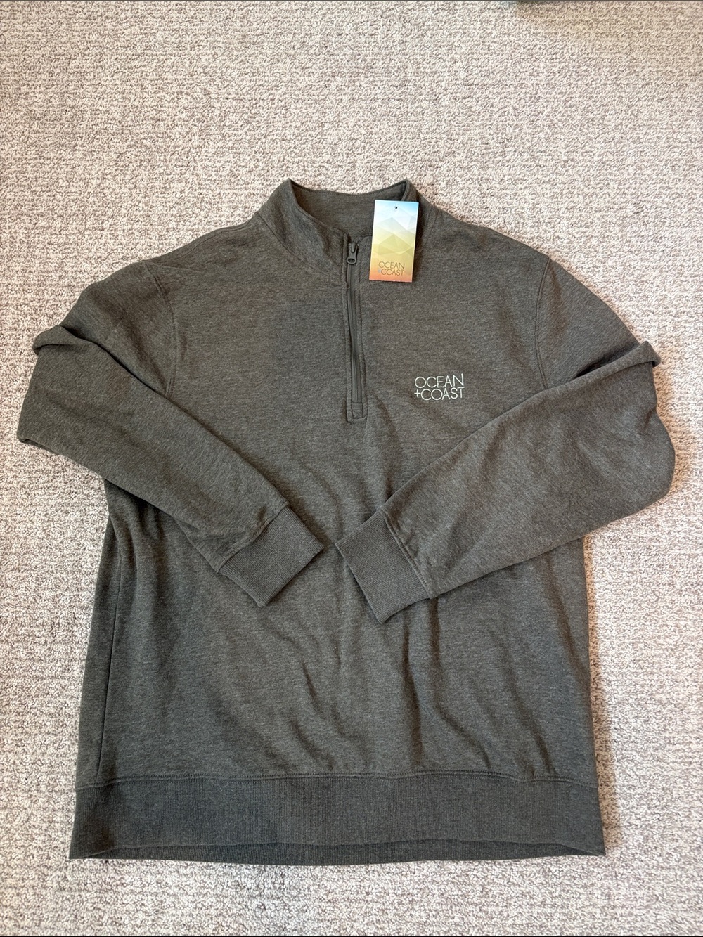 Ocean and Coast Ocean + Coast Dark Green Quarter Zip Up Sweater Casual Knit